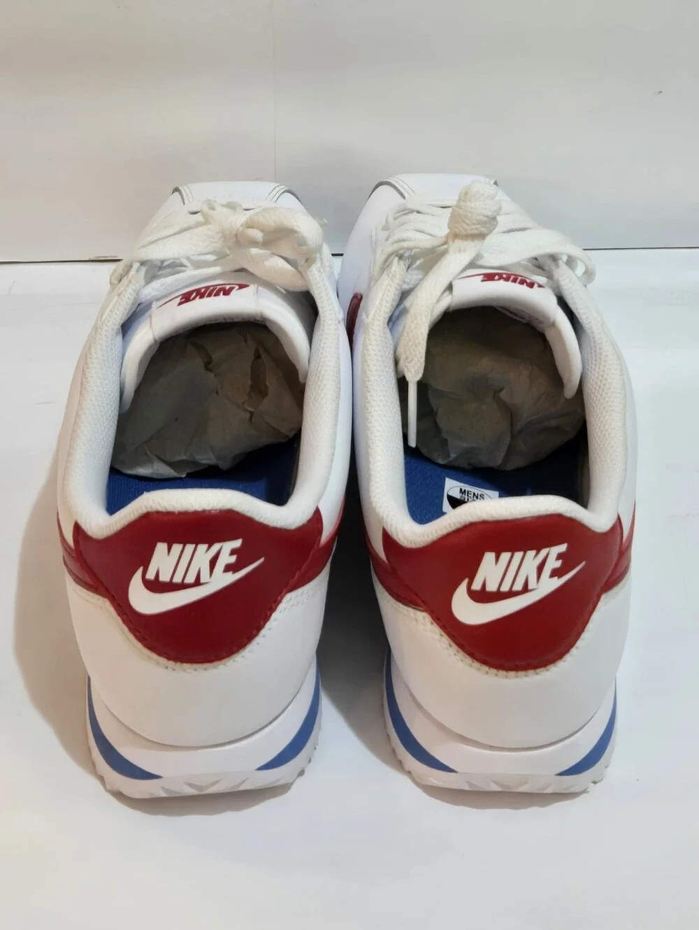 Nike Cortez Men's Size 8 White Varsity Red Blue Sneakers
